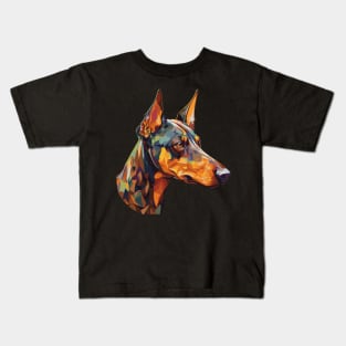 Doberman Pinscher Dog Art Kids T-Shirt